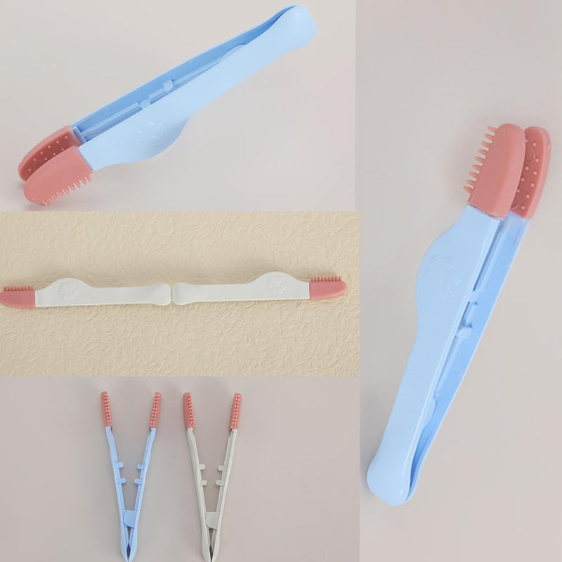 2 Pack Dog Tear Stain Remover Brush Instead of Wipes Pet Eye Grooming Tools Clip Tweezer with Soft Silicone Tips for Cats Kitty Puppy Chihuahua Eyes Excrement Mucus Discharge Crust Cleaning - PawsPlanet Australia