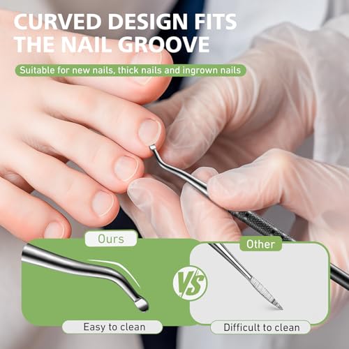 BALUCA Toenail File for Thick Nails & Ingrown Relief | Heavy Duty Metal Emery Board with Toenail Lifter for Seniors, Coarse Grit & Durable Stainless Steel Design (Black, 1.0, Count, 180/240 Grit) Black