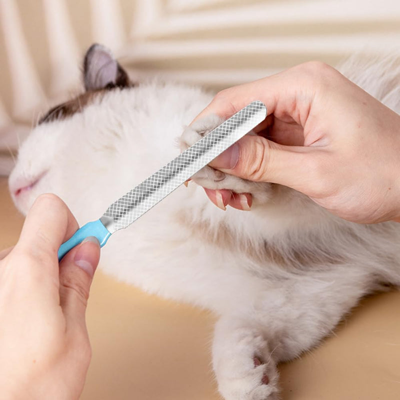 POHOVE Cat Claw Cutter, Claw Clipper for Cats with 2mm and 4mm Holes, for Small Dogs, Puppies, Cats with File (Blue) - BeesActive Australia