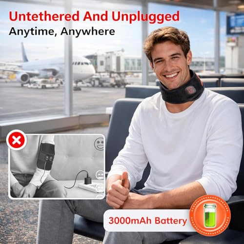 2026 Upgraded 3000mAh Rechargeable Heated Brace with Vibration & Adjustable Heat, Wrist Pain Relief for Home or WorkCordless Wrist Massager for Carpal Tunnel