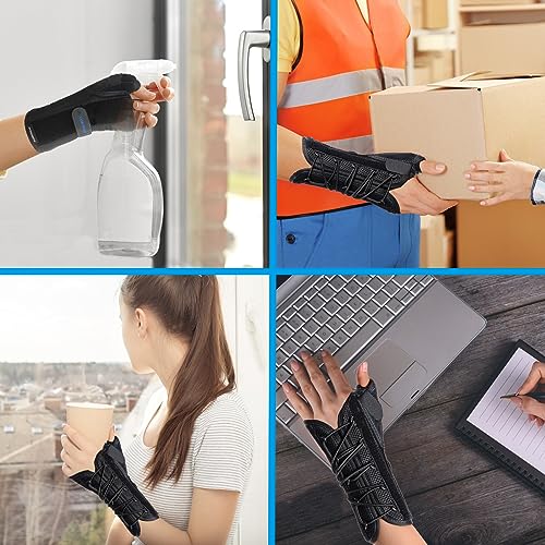 VISKONDA Wrist Brace with Thumb Spica Splint Support for De Quervain's Tenosynovitis,Carpal Tunnel Syndrome,Arthritis,Wrist ganglion cyst,Sprains&Forearm Support Cast(Right Hand,Medium) Medium Right Hand