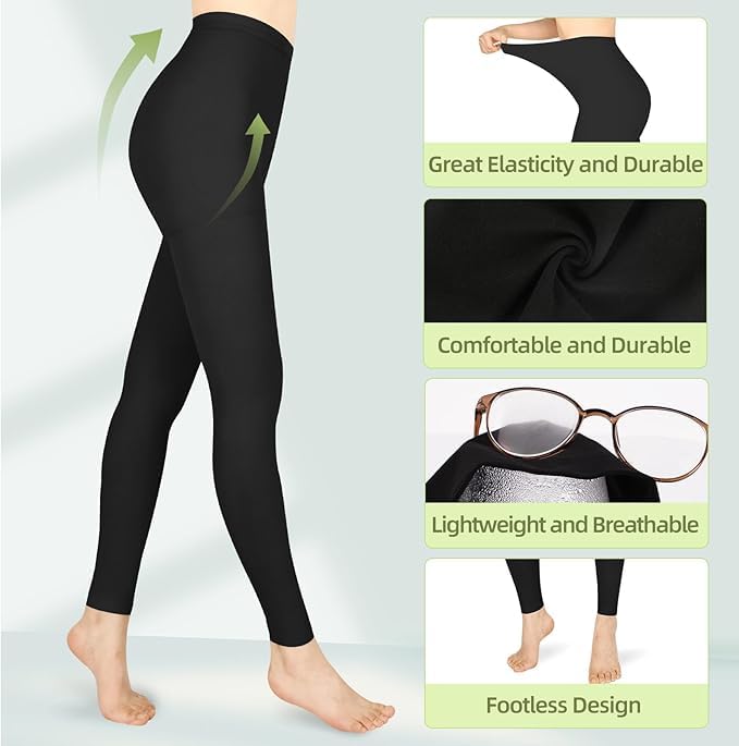 15-20mmHg Compression Pantyhose Stockings for Women & Men, 2 Pairs