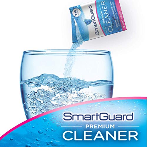 SmartGuard Premium Cleaner Crystals & Cleaning Case -(110 Cleanings)- Removes Stain, Plaque, & Bad Odor from Clear Braces, Dentures, Night Guards, Mouth Guard, & Retainers. 11 Piece Set