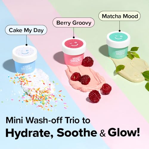 I DEW CARE Wash Off Face Mask Skincare Gift Set - Mini Scoops | Facial Masks, Matcha, Korean Skincare, Pore Cleansing Mask, Cruelty-Free, Travel Size, Mini Set, Stocking Stuffers, Teen Girl Gift Set 01 Mini Scoops