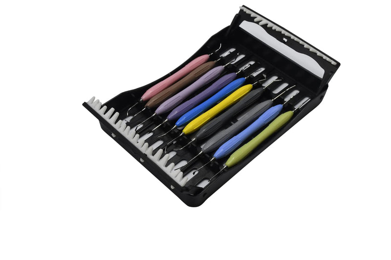 Dental Composite Filling Instruments Silicone Handle Double Ended with Cassette 10 Pcs - BeesActive Australia