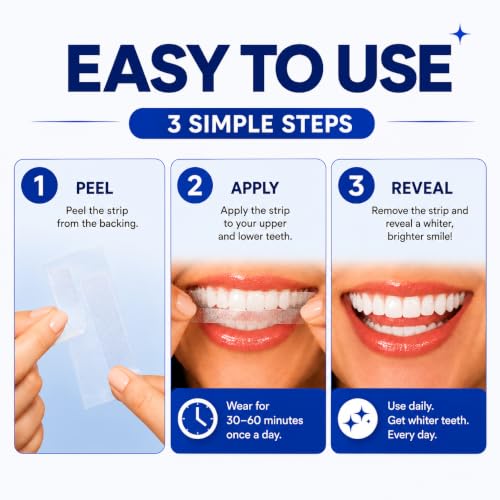 Premium Sensitive Teeth Whitening Strips (40 Count) – Hydrogen Peroxide Whitening Strips for Sensitive Teeth, Enamel Safe Teeth Whitener, At Home Teeth Whitening Kit, Coconut Mint, Removes Deep Stains 2 40