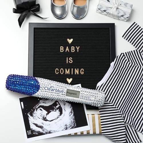 Clearblue Bedazzled Pregnancy Announcement Keepsake Stick 1ct; Unique and Memorable Reminder for Sharing Special Moments on Social Media