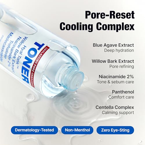 Daily Weekly Coolasting Toner | Korean Cooling Face Toner for Men, Pore Refining & Oil Control, Aftershave Toner (8.45 fl oz/250ml)