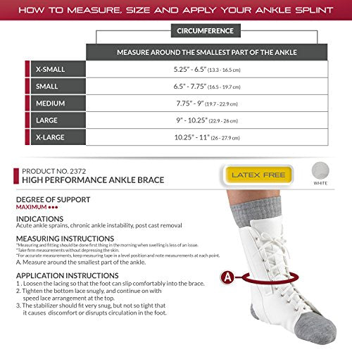 OTC Ankle Splint, Canvas Lace-Up, Rigid Metal Stays Medium