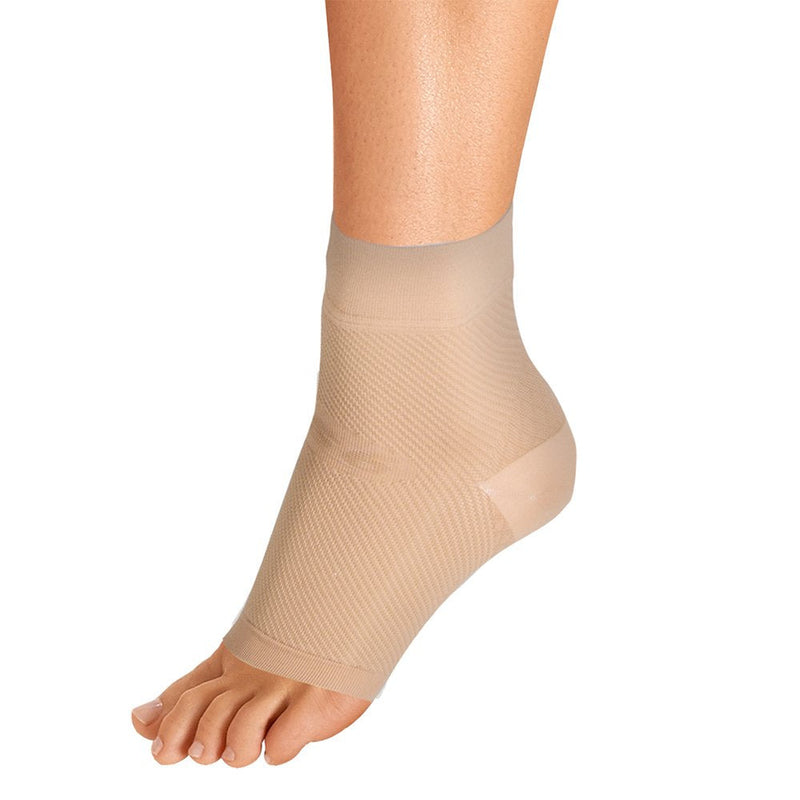 OrthoSleeve FS6 Foot Bracing (Single Sleeve) treats Plantar Fasciitis, Achilles Tendonitis and relieves heel pain in a soft, moisture-wicking fabric Medium Natural