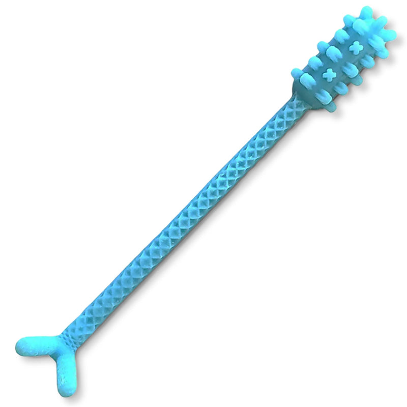 V3 Hard Plastic Denture Brush - Denture Gel Adhesive Remover - Remove Denture Gel Adhesive & Glue from Mouth & Gums, Oral Hygiene Product, Scraper w/Textured Grip and Rigid Bristles Blue