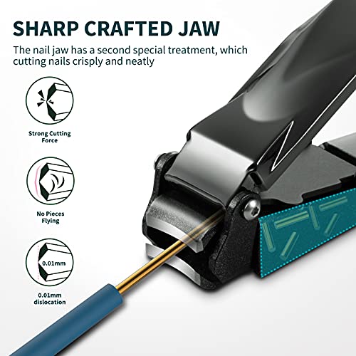 Toenail Clippers for Seniors Thick Toenails, Nail Clippers with Catcher for Men