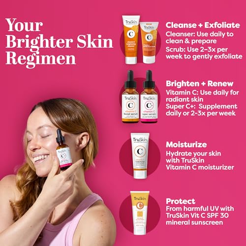TruSkin Vitamin C Super Serum for Face, 5 Skin Benefits, 2 fl oz 2 Fl Oz (Pack of 1)