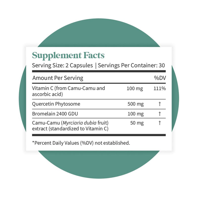 Pattern Wellness Quercetin Supplement with Bromelain - Immune Function & Cellular Health Support - Whole Body Health - Cardiovascular & Cholesterol Health - 60 Non-GMO Capsules