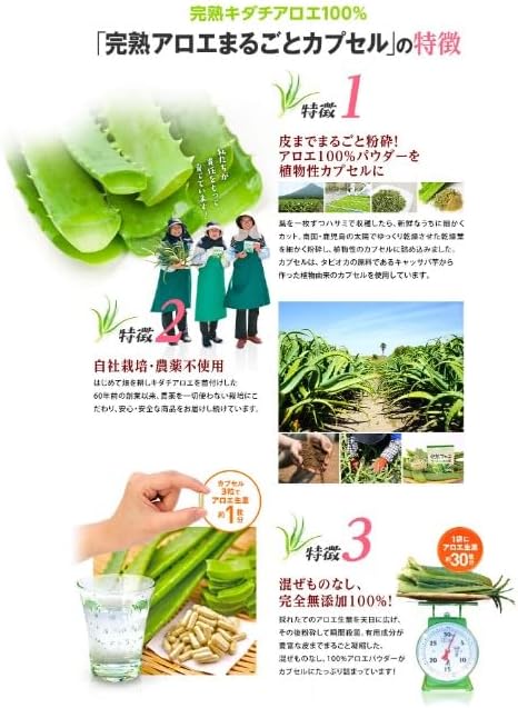 Ripe Aloe Whole Capsule 1 bag (90 capsules) Kidachi Aloe - BeesActive Australia