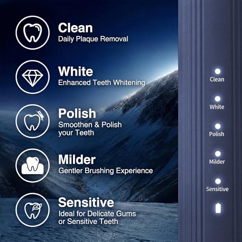 Sonic Electric Toothbrush with Bamboo Heads Navy