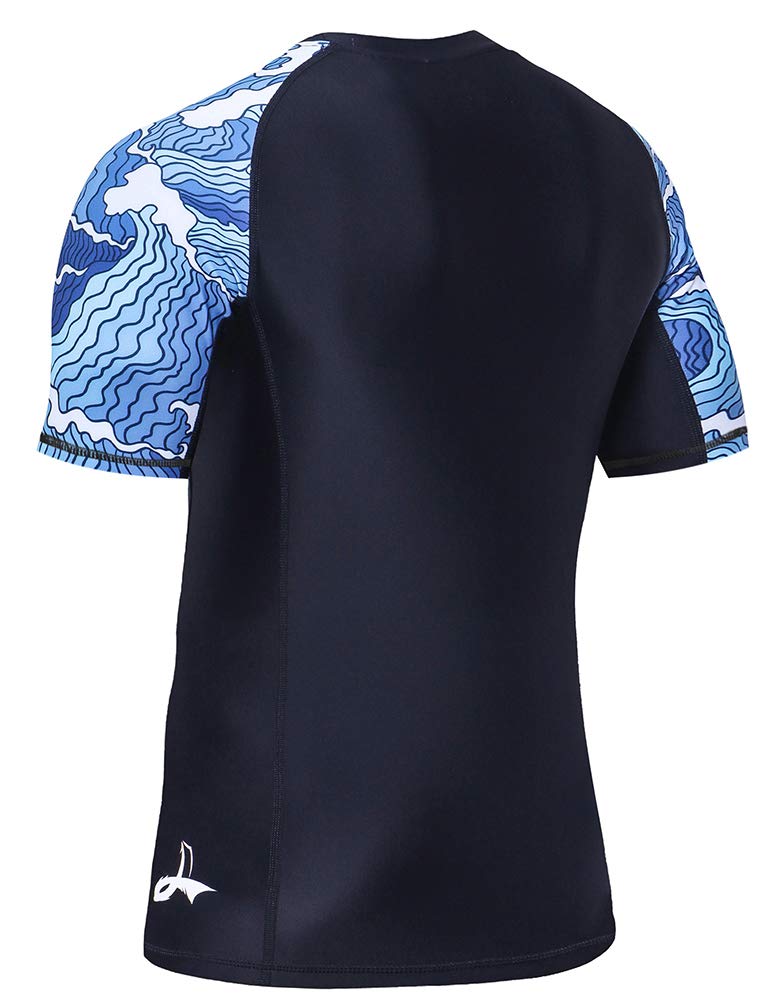 LAFROI Men's Long Sleeve UPF 50+ Baselayer Skins Performance Fit Compression Rash Guard-CLY02D Small Surge