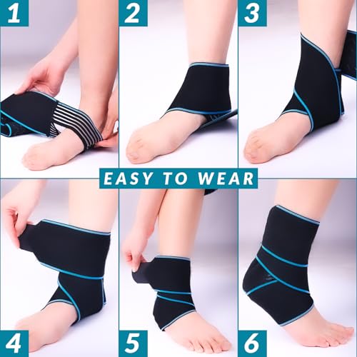 Elevon Ankle Support Brace with Adjustable Straps, Nylon Medical Brace for Achilles Tendonitis, Ankle Support, Plantar Fasciitis & Sprain Relief 1 Pack