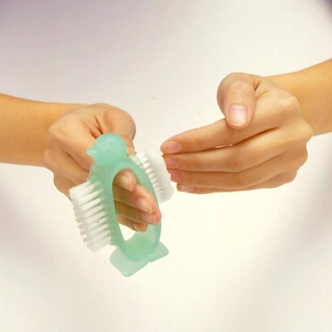 Azuma Industrial Nail Care Penguin Green Nail and Hand Washing Brush Comes with 2 types of brushes, hard and soft, Can be stored upright, Total length 10cm, Made in Japan AZ950G -  Australia