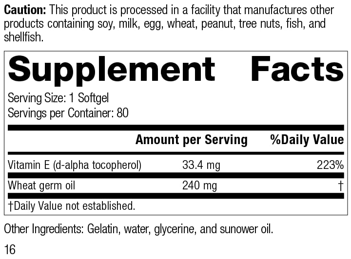 Standard Process Wheat Germ Oil Fortified - Whole Food Exercise, Antioxidant and Immune Support with Vitamin E and Wheat Germ Oil - 80 Softgels 80 Count (Pack of 1) - BeesActive Australia