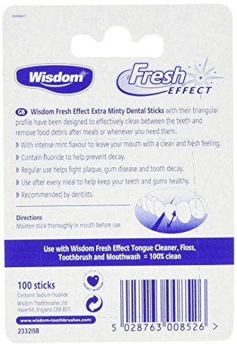 Wisdom Fresh Effect Dental Wood-Count, Pack of 4, 400-Count 100 Count (Pack of 4)