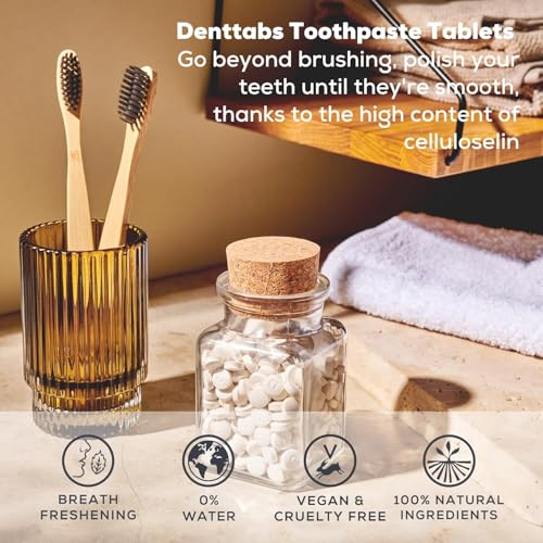 DENTTABS Stevia - Mint Tooth Cleaning Tablets Fluoride freeindividual pack1 x 125 Pieces)