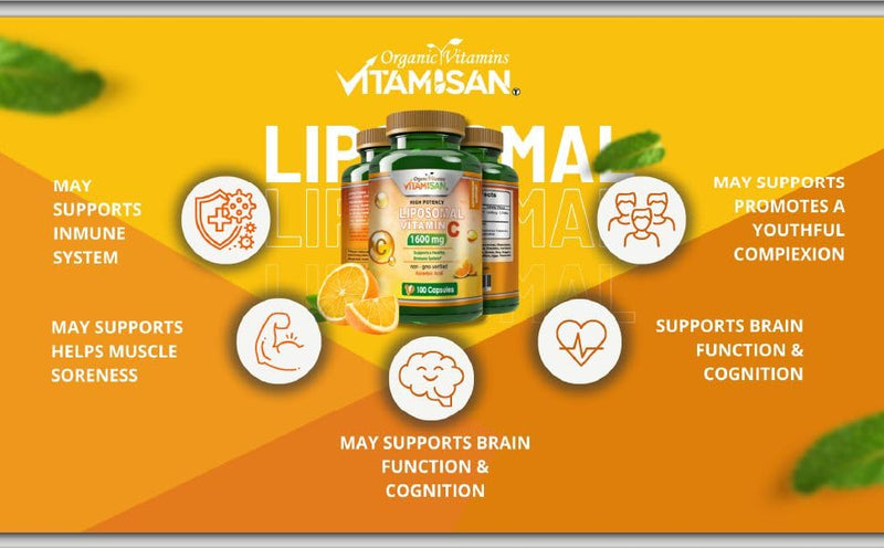 VITAMISAN Liposomal Vitamin C - 100 Capsules - High Absorption Ascorbic Acid - May Support Immune System & Collagen Reinforcement no GMO Powerful Antioxidant (Pack of 2) 100 Count (Pack of 2)
