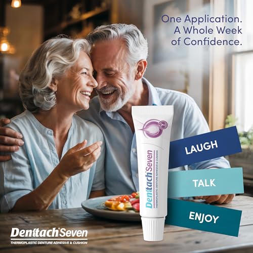 Denttach Seven Denture Adhesive, Thermoplastic Denture Cushion and Reliner, Upper and Lower Denture Comfort for Up to 7 Days, Zero Glue, Zinc Free (2) 2