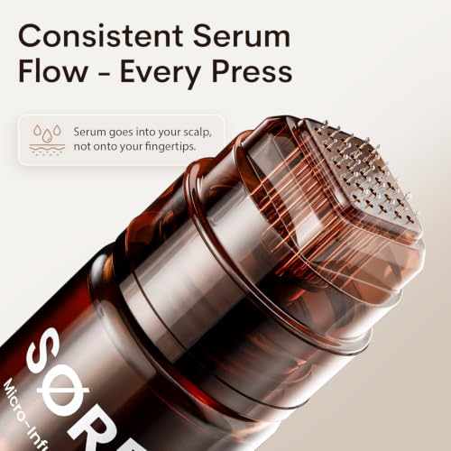 SØREN Micro Infusion Hair Renewal System by SOREN – Saw Palmetto & Peptide Scalp Treatment Kit | Supports Fuller, Thicker-Looking Hair | Gold Microinfuse Applicator | 1 Month Supply