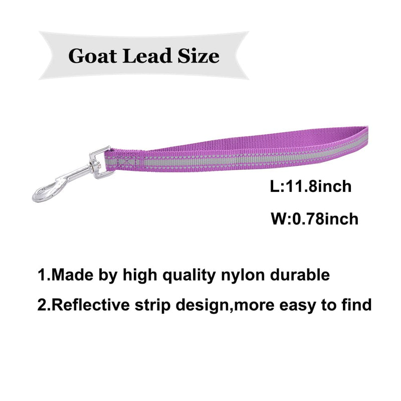 4 Pieces Goat Lead and Goat Collars Set, Nylon 11 inch Goat Lead with Reflective Strip Design and Nylon Goat Collar for Small Farm Animal Goat Cow Horse Sheep (Blue) Blue - BeesActive Australia