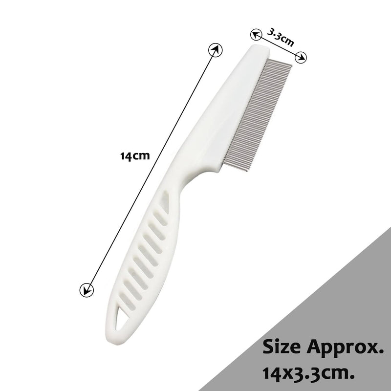 1 Piece Metal Hair Nit Comb With Long Handle Remove Head Nits Fine Metal Tooth Nit Comb For Adults Kids And Pets (White) White - BeesActive Australia