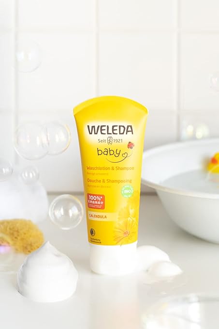 [Official] WELEDA Calendra Baby Wash & Shampoo 200mL Whole body cleanser for babies, sensitive skin, gentle herbal scent, naturally derived ingredients, organic - BeesActive Australia