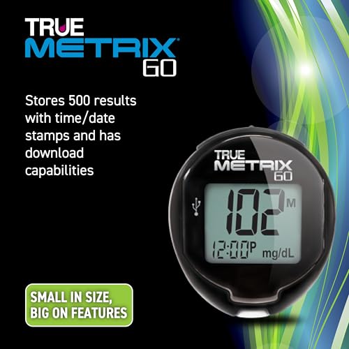 TRUE METRIX GO Meter Kit, Glucose Monitor, Supplies, Log Book, Solution GO Starter Kit