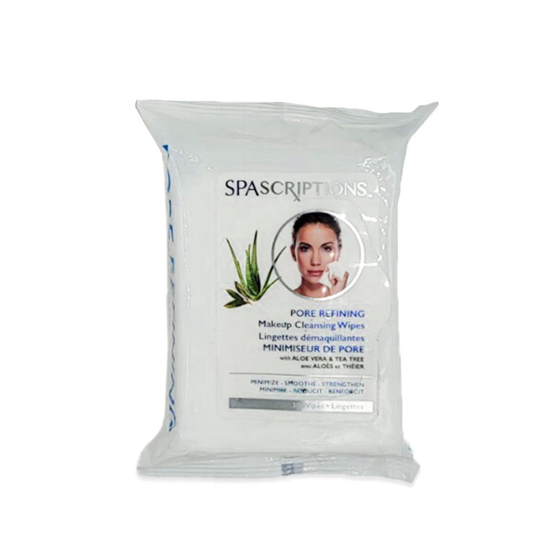 Spascriptions™ Anti-Aging, Brightening, Moisturizing & Pore Refining Towelettes Removes Waterproof Makeup, Revives with Collagen, Vitamin C, Coconut Oil, and Aloe Hypoallergenic, 120 Ct. 4 Pack 30 Count (Pack of 4)