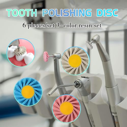 6 Pcs Dental Composite Polishing Wheels Rubber Polisher System P3 1.0