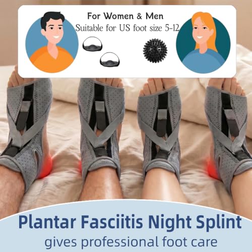2P Plantar Fasciitis Night Splint, Foot Brace for Planters Facetious Relief