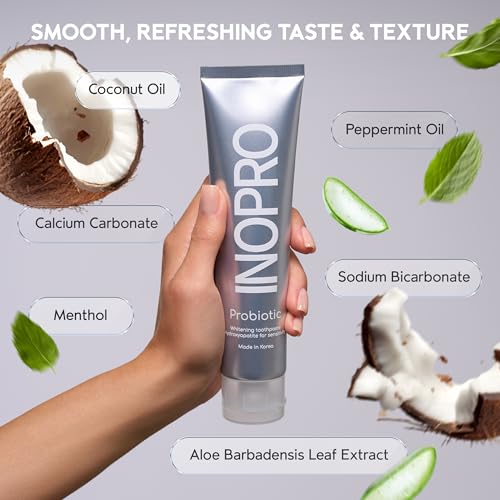 InoPro Advanced Teeth Whitening 21 Treatments Kit + Natural Whitening Hydroxyapatite Toothpaste with Probiotic for Sensitive Teeth 5oz