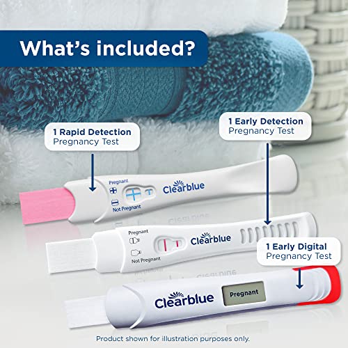 Clearblue Triple Assurance Pregnancy Test Kit, Home Pregnancy Tests, 3 Ways to Test, 3 Ct 3 Count (Pack of 1)