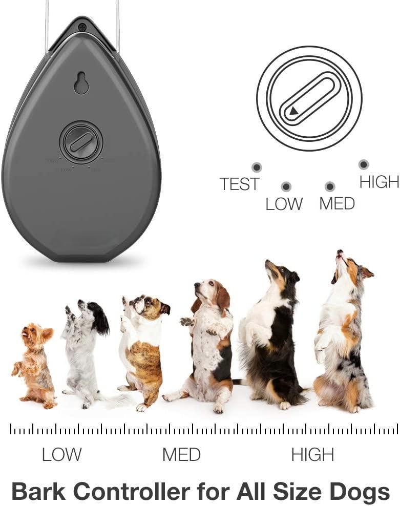 Anti Barking Devices, Auto Dog Bark Control Devices with 3 Modes, Rechargeable Ultrasonic Bark Box Dog Barking Deterrent Devices, Stop Neighour Dog Barking Devices for Dogs up to 75ft(Grey) Grey Anti Barking Device