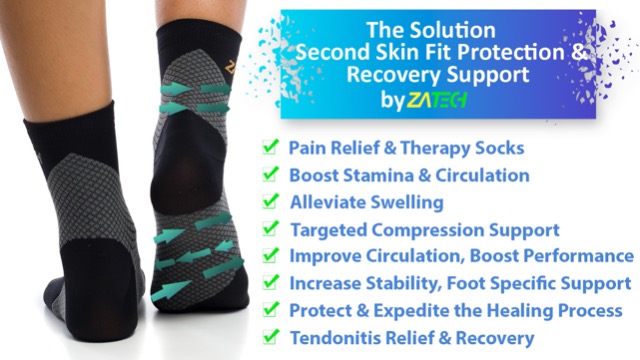 Plantar Fasciitis Socks, Ankle Compression, Foot & Arch Support Gray/Black XX-Large
