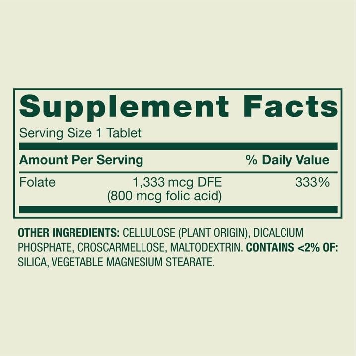 Spring Valley Folate Dietary Supplement, 1,333 mcg DFE, 400 Count vit4 Pill Box.
