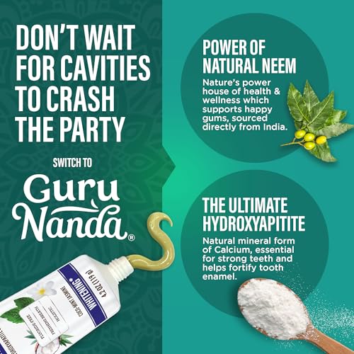 GuruNanda Family Toothpaste Bundle – Whitening, Sensitive & Kids Toothpastes with Hydroxyapatite, Xylitol for Fresh Breath, Brighter & Smiles at Every Age, 4.2 oz Each