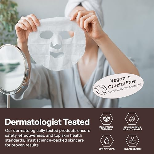 Skin 2.0 Retinol & Vitamin E Sheet Mask - Anti-Aging, Acne Scar & Hyperpigmentation - Hydrating, Dermatologist Tested Korean Skincare - Clean Beauty, Cruelty-Free, All Skin Types - 5 Masks Retinol and Vitamin E