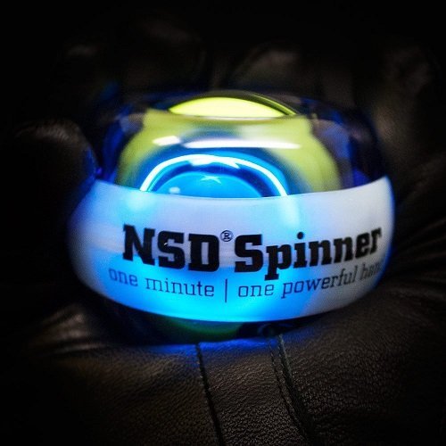 Auto-Start NSD Rainbow Lit Spinner Gyro Ball – Up to 15,000 RPM Premium hand strengthener and wrist exerciser for grip strength training, forearm workout, and pain relief; durable and portable - BeesActive Australia