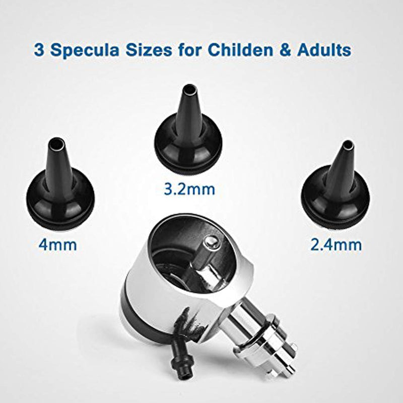 Ear Otoscope Kit - 4X Magnifying Ear Scope with Lights Endoscope Diagnostic Medical Instrument Otoscope - 3 Speculum Tips Inspect Ear for Children, Adults, Doctors, Veterinary, Pets Screening - BeesActive Australia