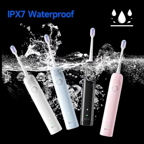 X1 Sonic Electric Toothbrush for Adults - Sweeping & Vibrating, Rechargeable, 4 Brush Heads, 5 Cleaning Modes, 60-Day Battery Life & IPX7 Waterproof Design (White) White 1 Count (Pack of 1)