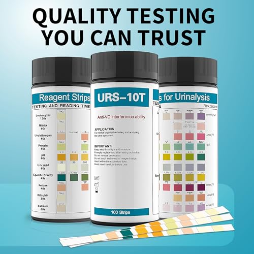 Palinoia 10-Parameter Urine Test Strips for Urinalysis, 100 Count