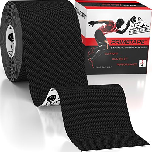 Elbow Compression Sleeves Medium Bundle With Kinesiology Tape 1p - Black