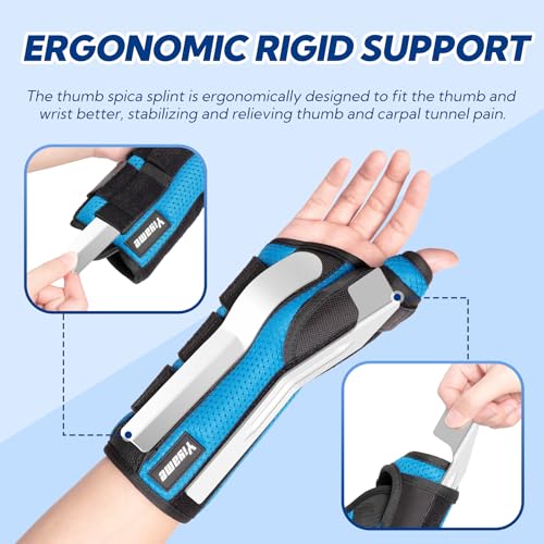 Thumb Spica Splint, De Quervain's Tenosynovitis Brace, Carpal Tunnel Wrist Brace with Thumb Support, Wrist and Thumb Brace for Trigger Thumb, Arthritis, Wrist Fractures, Injuries, Right-S S