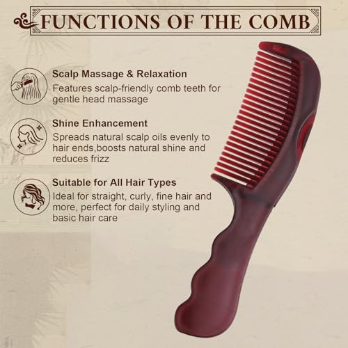 TEAWOO Patented Anti Dandruff Comb & Stainless Steel Fine Tooth Comb Kit Plastic Comb & Stainless Steel Comb